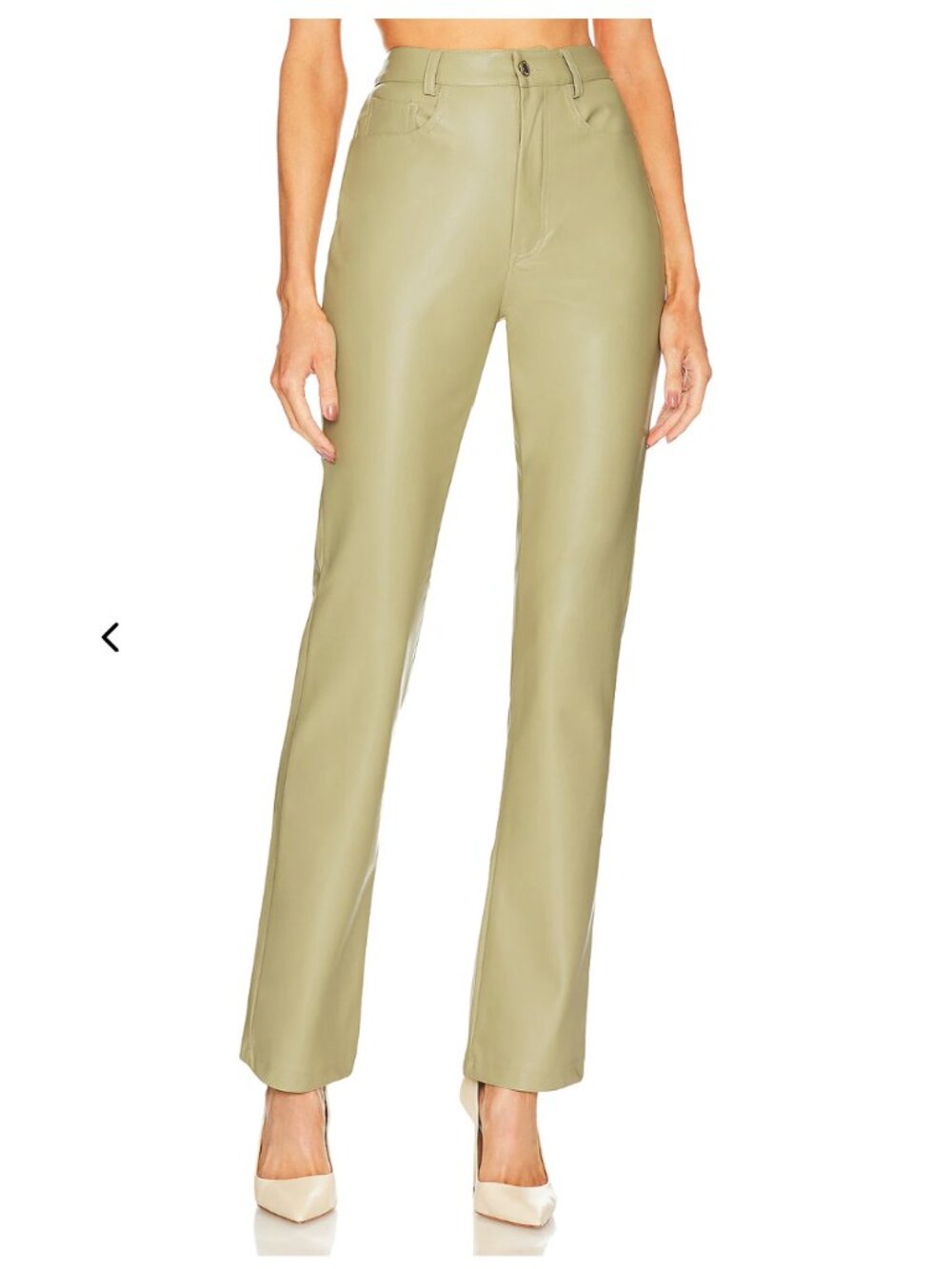 WeWoreWhat Faux Leather Kickflare Pants in Oat high waisted brand NWOT